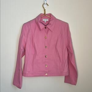 St. John Sport By Marie Gray Pink Trucker Jacket Women’s Size Small